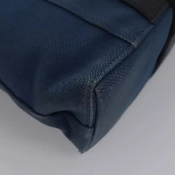 Authentic Hermes Toroca Horizontal MM Tote Bag Denim RARE Blue Black Leather - Picture 12 of 15